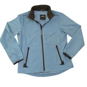 Hollister Epic Flex Mens Jacket Dusty Blue Large Lined Windbreaker Lightweight